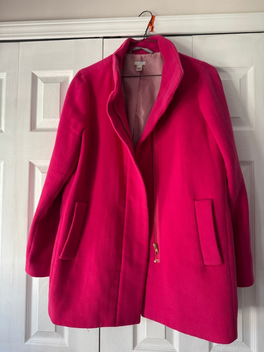 J. Crew Factory Hot Pink City Coat